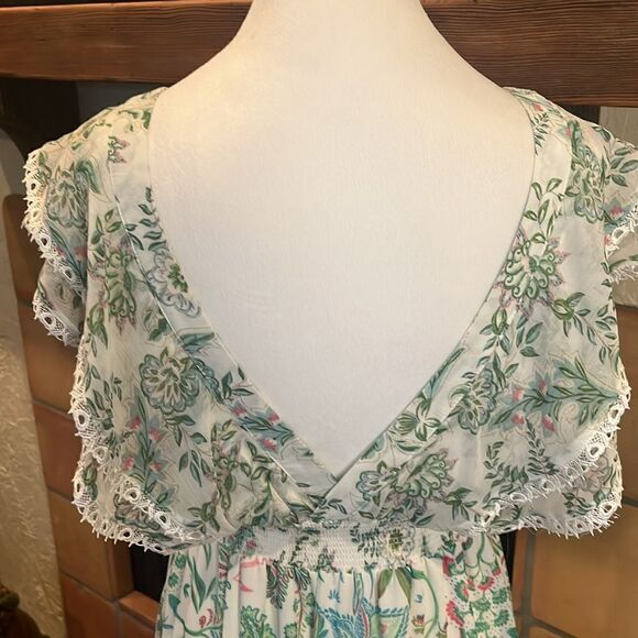 House Of Harlow 1960 x Revolve Tiered Ruffle Paisley Maxi Dress, size LARGE - Picture 7 of 14